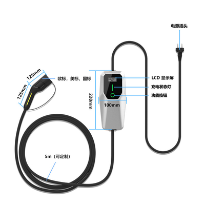 3.5kW Ac Type 2 Ev Charger Outdoor Domestic Level 1 2 EV บ้านชาร์จผนัง CE FCC