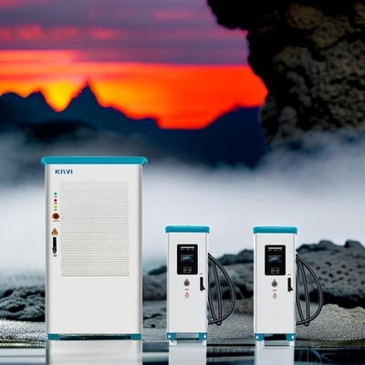 AC 380V 50/60H ชาร์เจอร์ EV สองตัว สถานีชาร์จเร็วพลังแสงอาทิตย์สาธารณะ