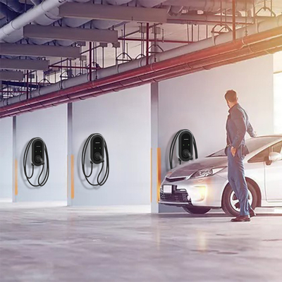 เครื่องชาร์จไฟฟ้าแบบติดผนัง 7kw 11kw ระดับ 2 AC J1772 Ev พร้อมระบบสื่อสาร RS485