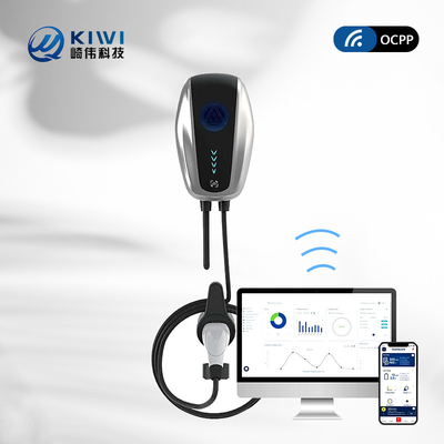 สถานีชาร์จรถยนต์ประเภท 2 ความถี่เครือ 50Hz±10Hz พร้อม Kiwi Mini Ocpp 7kw Wall Box