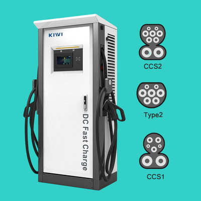 เครื่องชาร์จรถไฟฟ้า 60KW DC CCS2 CHAdeMO Type2 OCPP1.6 สําหรับชาร์จเร็ว 200V-1000V