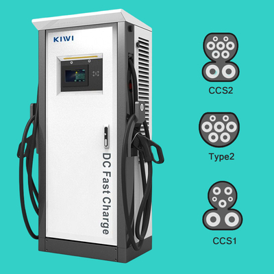 50Hz±10Hz ความถี่ของเครือข่าย Chademo Type2 120KW EV DC Charging Stack สําหรับรถไฟฟ้า