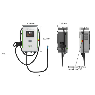 เครื่องชาร์จรถไฟฟ้า OEM ระดับ 3 ติดผนัง เครื่องชาร์จเร็วแบบ DC 30kW CCS1 CCS2 GB/T