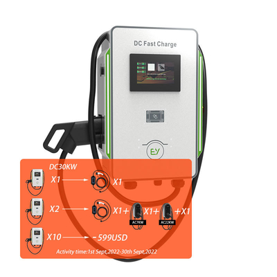 DC Wallbox Charger 30kW 40kW รถ CCS 40A รถชาร์จ EV รวดเร็ว 600V ความถี่เครือข่าย 50Hz