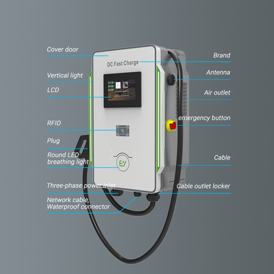 DC Wallbox Charger 30kW 40kW รถ CCS 40A รถชาร์จ EV รวดเร็ว 600V ความถี่เครือข่าย 50Hz