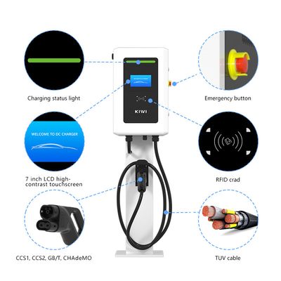 APP สมาร์ท 4G ในกลางแจ้ง 20kW 30kW 40kW ระดับ 3 ติดผนัง DC Commercial CCS1 CCS2 GB/T EV Charger Station
