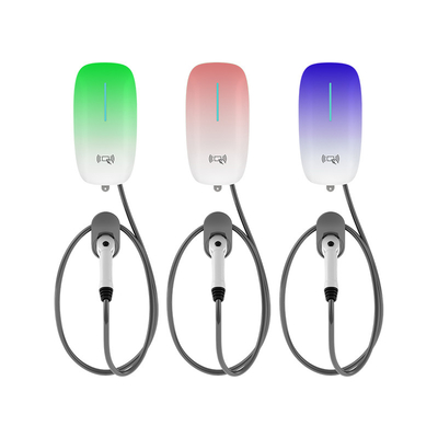 เครื่องชาร์จรถยนต์แบบพกพา 7kW DC ชาร์จเร็ว 220V EV พร้อมการเชื่อมต่อตรวจจับอุณหภูมิและรองพื้นติดผนัง