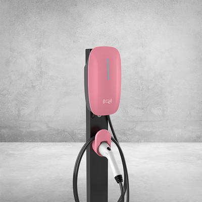 เครื่องชาร์จรถยนต์แบบพกพา 7kW DC ชาร์จเร็ว 220V EV พร้อมการเชื่อมต่อตรวจจับอุณหภูมิและรองพื้นติดผนัง
