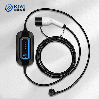เครื่องชาร์จรถไฟฟ้าบ้านแบบพกพา ประเภทที่ 2 3.5kw AC EV Charging Station เครื่องชาร์จรถยนต์พกพา