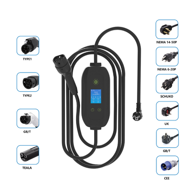 เครื่องชาร์จรถยนต์พกพา 3.5kW แบบติดผนัง