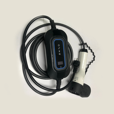 3.5KW ระดับ 2 สถานีชาร์จ EV พกพา ประเภท 2 IEC 62196 ปรับ 8-32A กระแส AC การรั่วไหลประเภท B RCD 30mA 6mA สําหรับบ้าน